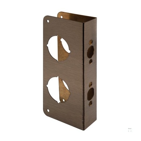 Prime-Line Brass Lock and Door Reinforcement Plate for 1-3/4 In. Thick Doors, Brass Finish (Single Pack) U 9577